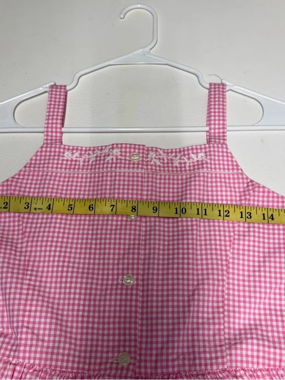 Polo by Ralph Lauren girls Pink Gingham Button-Front Sundress Sz 14 NWT